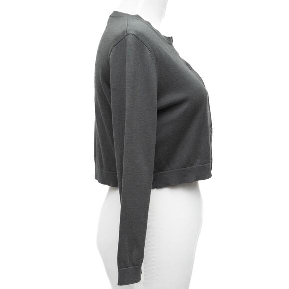 Weekend Max Mara Charcoal Silk Blend Shrug Cardigan Gray Size XS - Picture 4 of 8